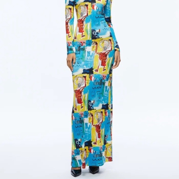NWT ALICE + OLIVIA A+O X BASQUIAT DELORA MAXI DRESS - size 6 - Picture 7 of 13